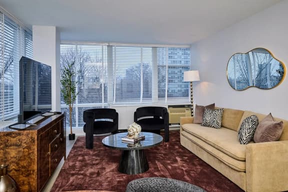 Modern 2BR w/ City View  *Fast Wi-Fi + Gym
